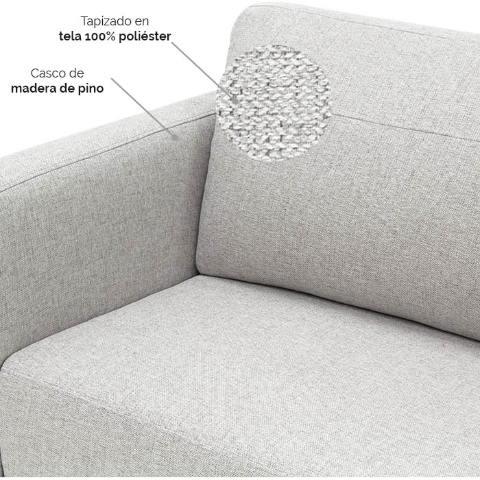 Sillon  Tela Gris Claro Iri | Sillones y Ottomanes | salas